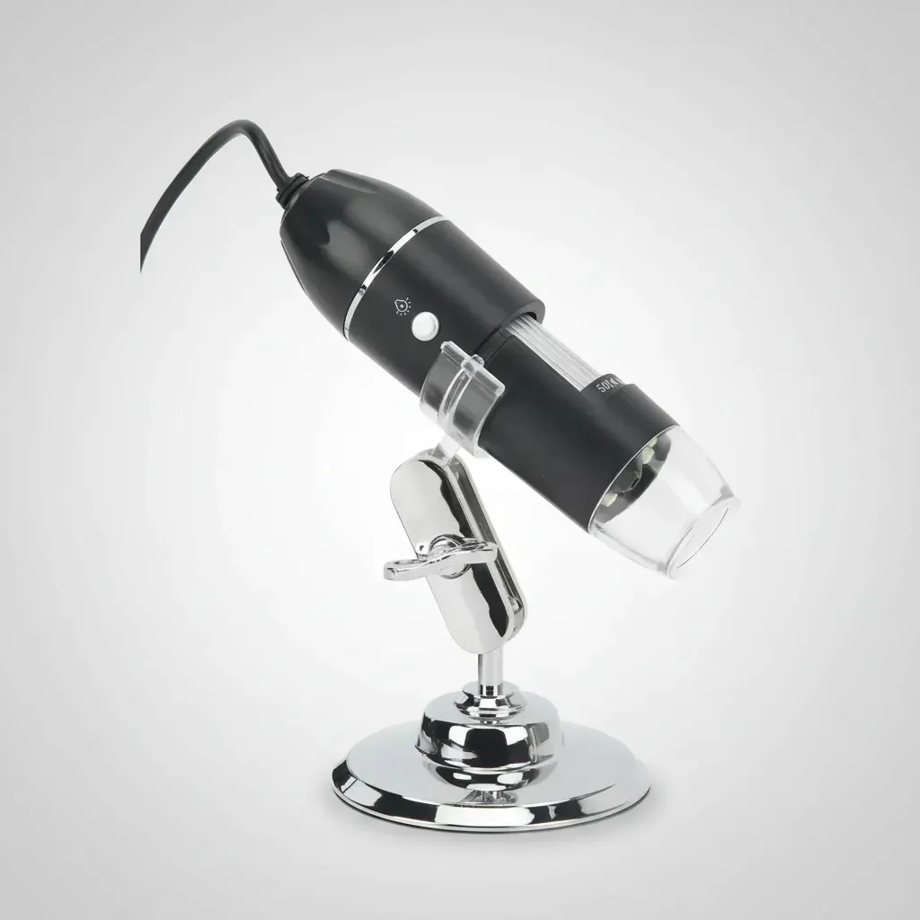 Microscopio Digital HEMMEL 1600x USB con Luz LED y Soporte para Reparación