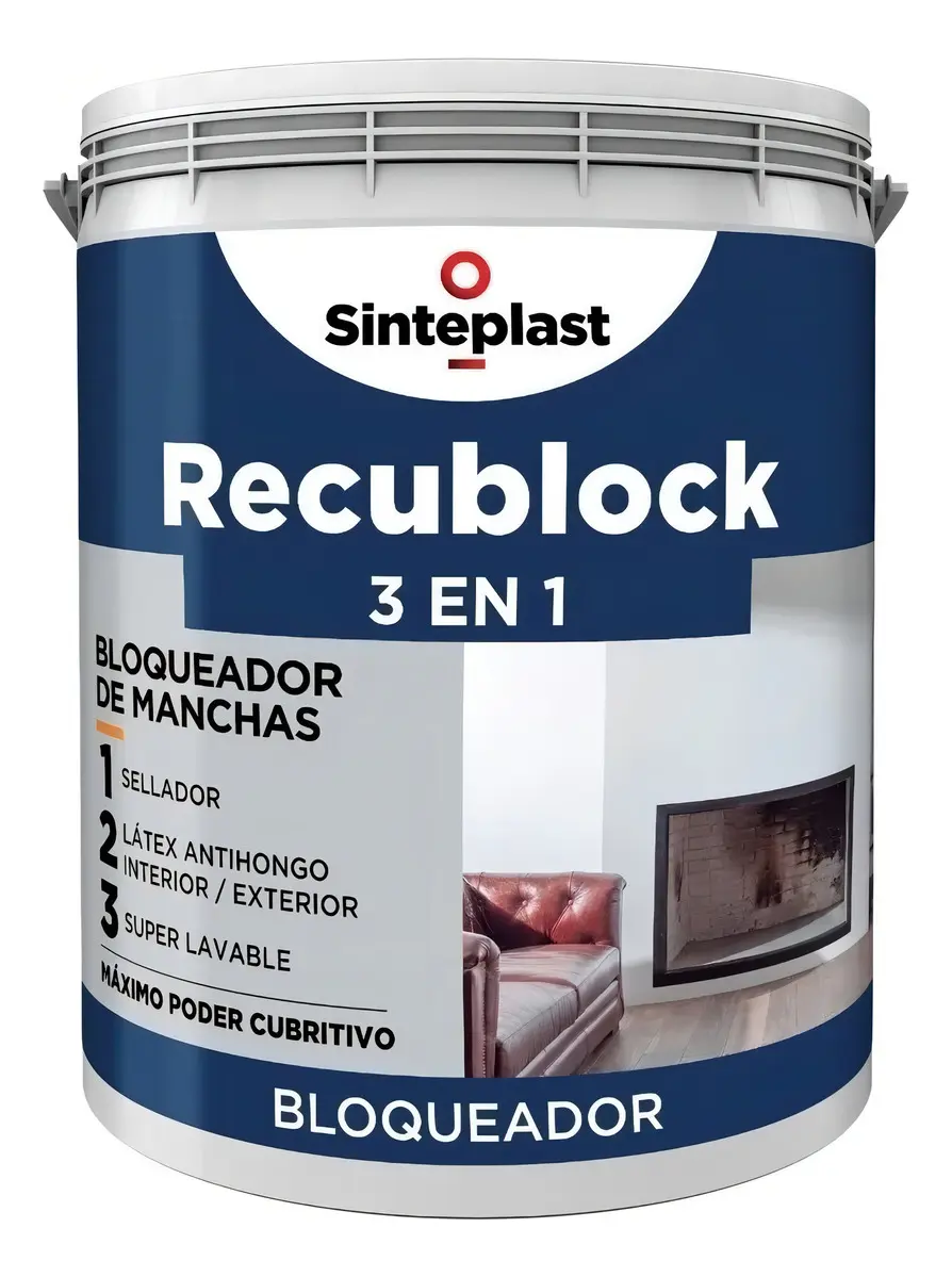 Recublock Latex Interior Exterior 3 En 1 Antihongo X 4 Lts