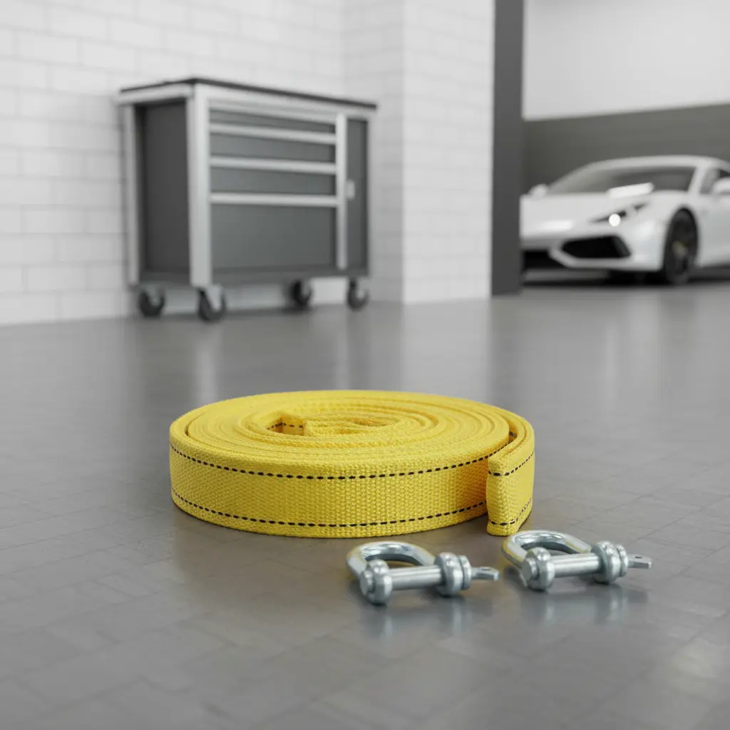 Linga De Remolque Con Grilletes Eslinga 5 Metros 8 Toneladas Color Amarillo