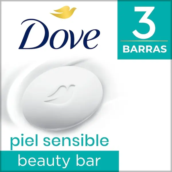 Jabón En Barra Dove Piel Sensible X3 Multipack 90 G