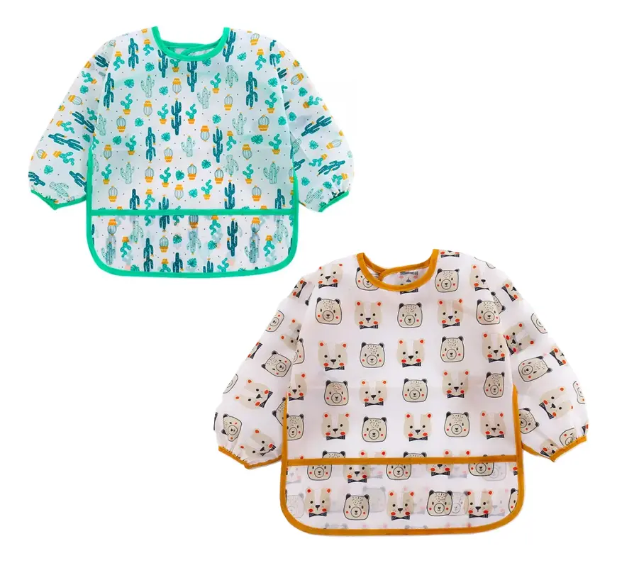Pack X 2 Pintorcito Babero Manga Larga Impermeable