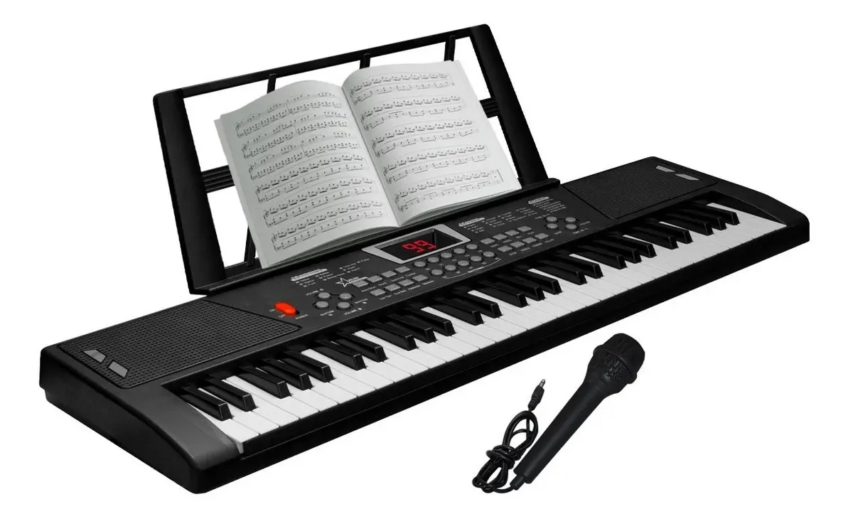 Organo Piano Teclado Electrico Musica Percusion Ritmos Tecla Negro
