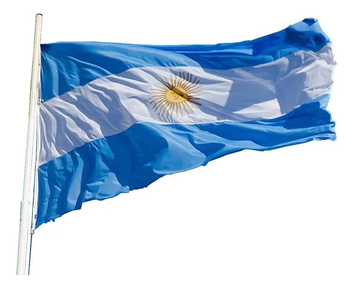 Bandera Argentina 2.50 X 1.45 M Con Refuerzo Y Sogas Argentina
