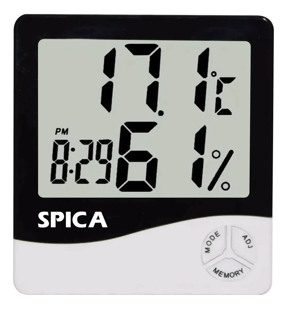 Termometro Higrometro Humedad Temperatura Spica RTER-10 Alarma Display Digital Color Blanco