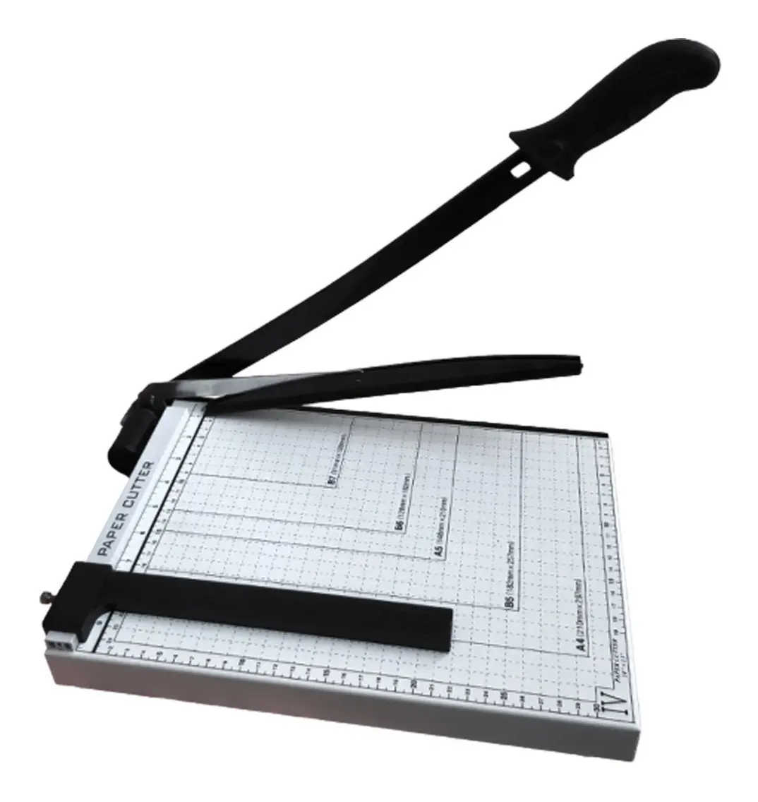 Cizalla Guillotina Palanca Corta Papel Manual Autoafilable Cuchilla Acero Trimmer A4 Smart Tech Blanco