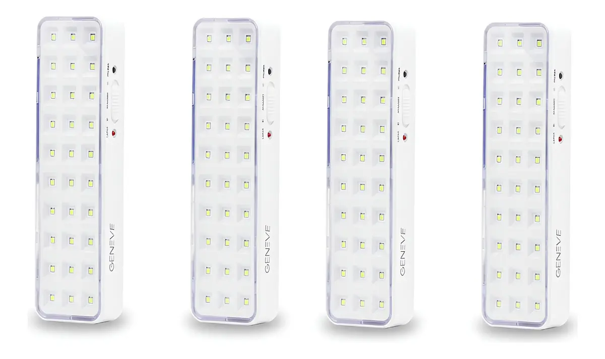Pack 4 Luz Emergencia 30 Leds Bateria Recargable Blanca Color Blanco