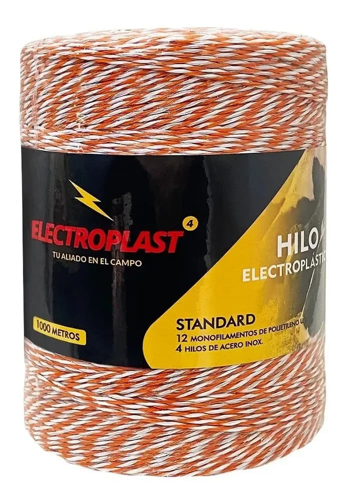 Hilo Electroplast 1000 metros Standard Naranja/Blanco