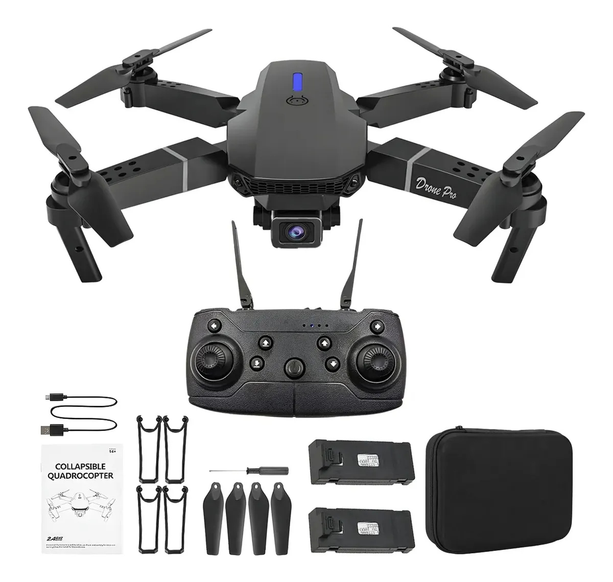 Mini Drone Plegable Doble Camara 4k 2.4ghz Fpv Gps Wifi !! Negro