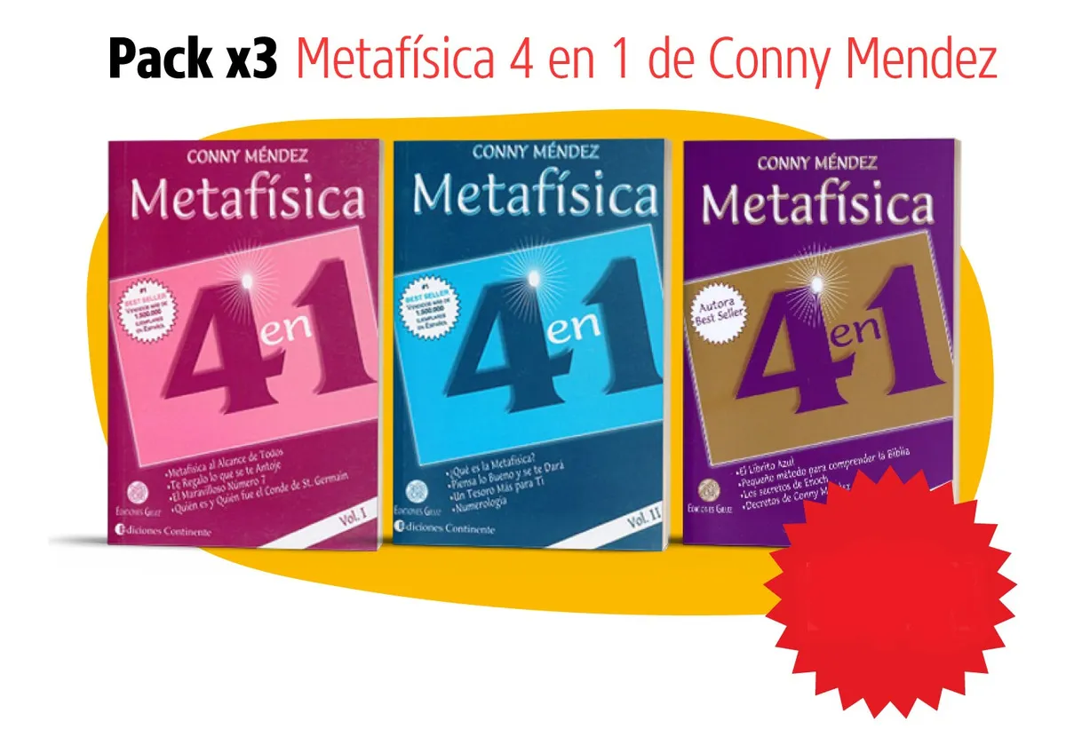 Pack 3 Libros De Metafísica 4 En 1, De Conny Mendez, Vol. Los 3. Editorial Ediciones Continente, Tapa Blanda (2022)