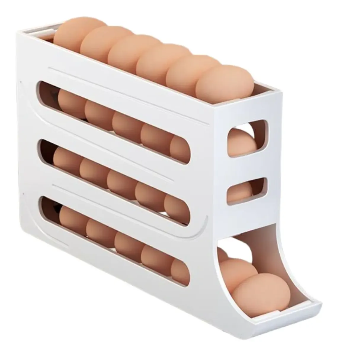 Huevera 4 Niveles Dispensador Organizador Mesada Heladera Bl Blanco