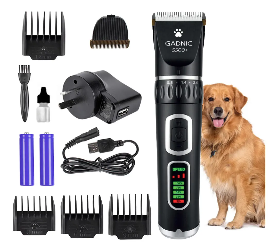 Maquina Cortar Pelo Perros Gadnic S500 Recargable 5W Cuchillas Ceramica Titanio 4 Peines