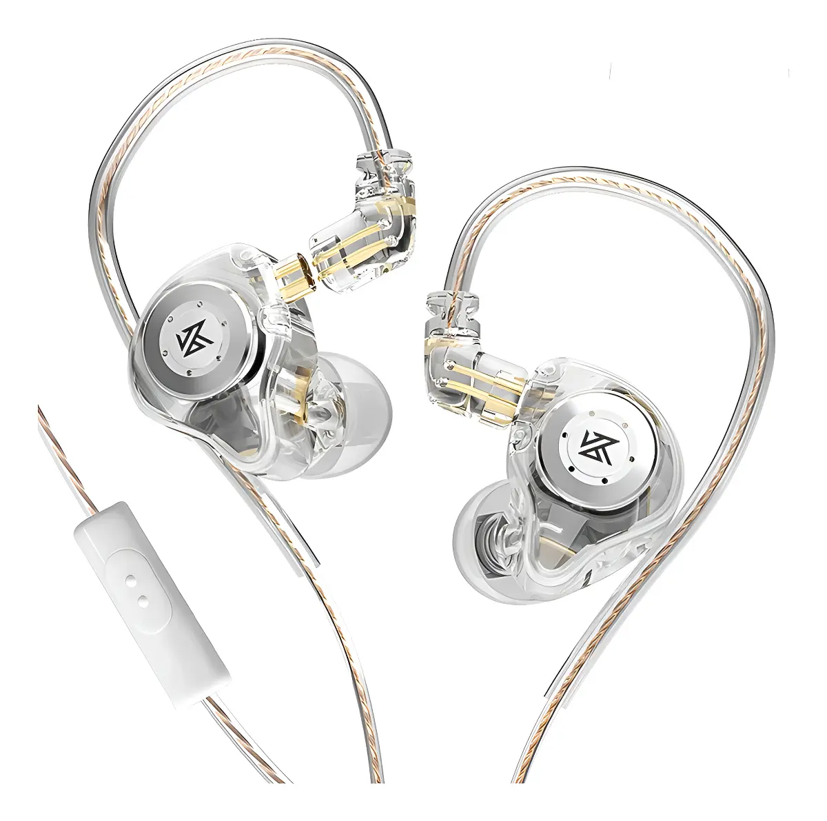 Auriculares KZ EDX Pro monitores in-ear gamer versión con microfono - color Cristal