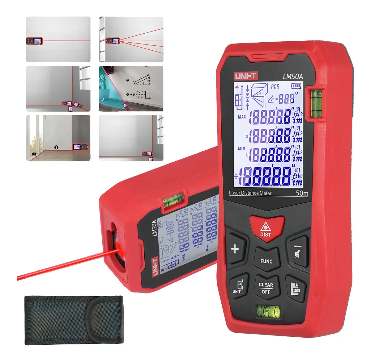 Uni-t Medidor De Distancia Láser Profesional Lm50a 50m