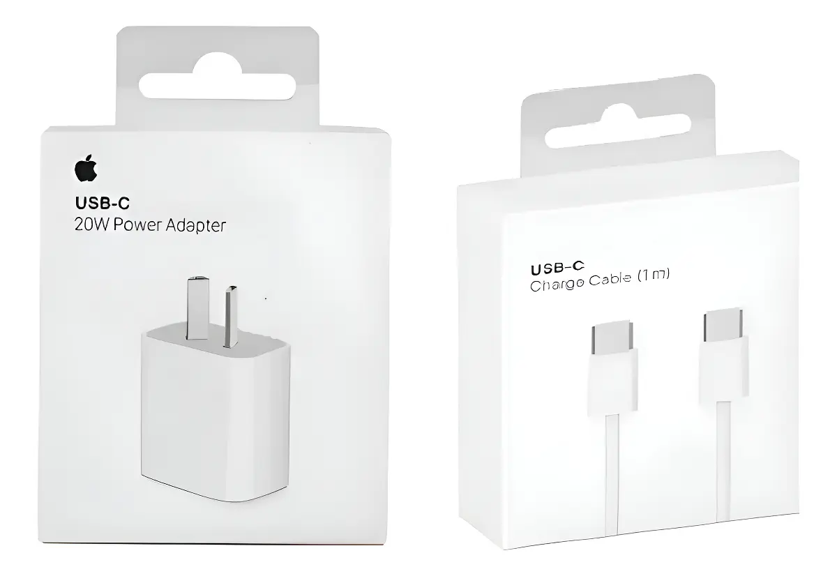 Cargador 20w Para iPhone 15 16 17 + Cable C A C Original Blanco