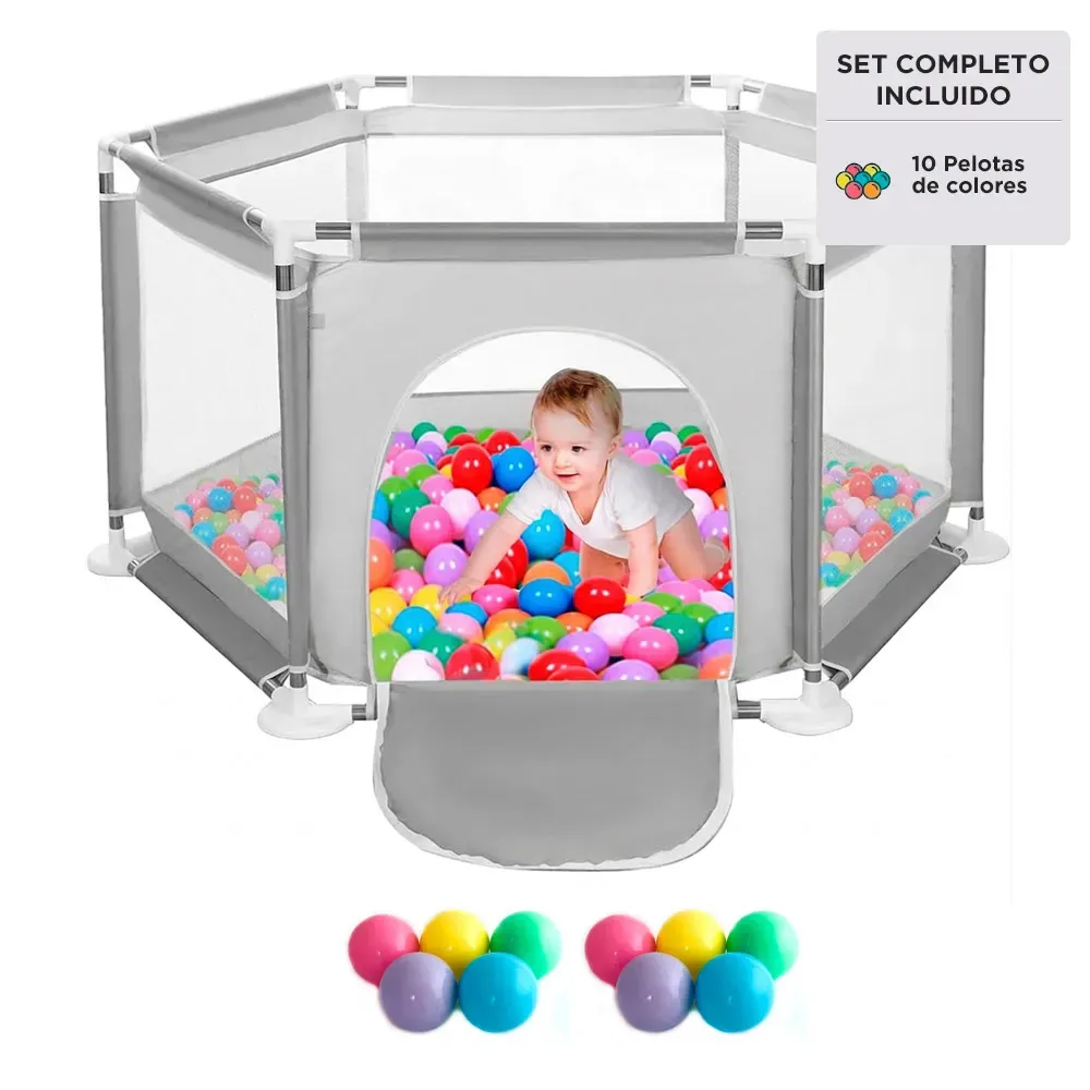 Corralito Plegable Bebe Hexagonal Mawe By Gadnic Tela Oxford 210d