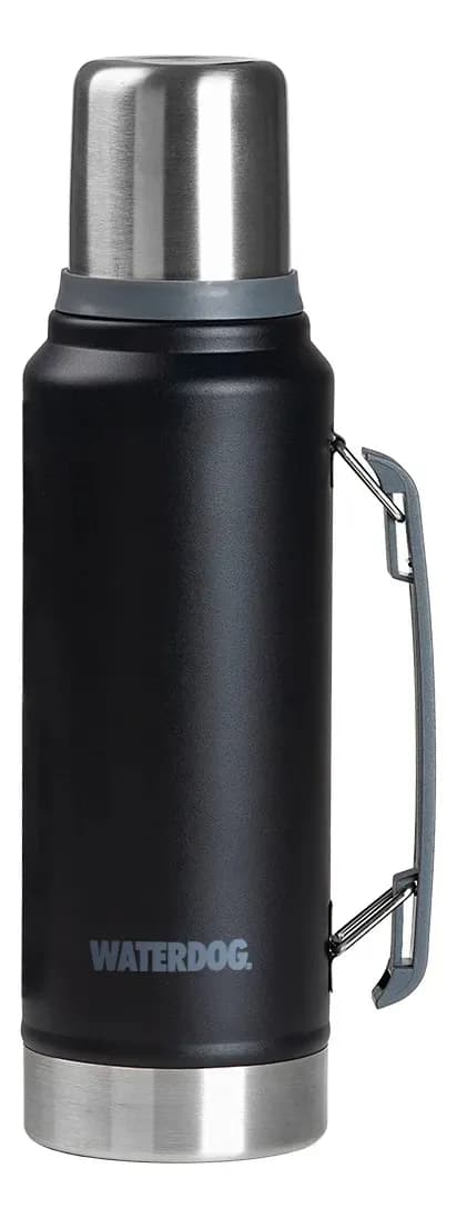 Termo Waterdog Ombu Doble Pared De Acero Inoxidable 1 Litro Negro