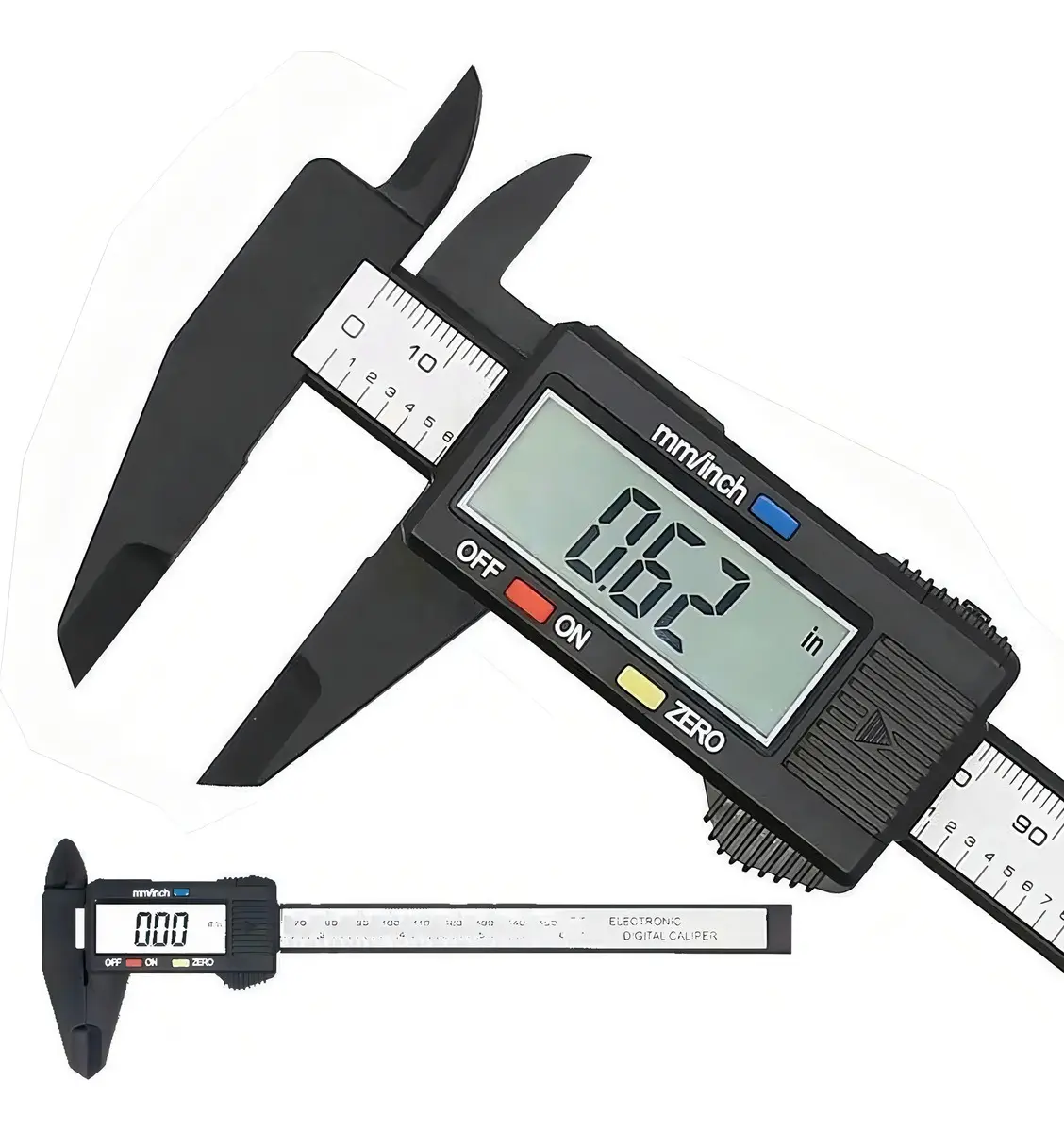 Calibre Digital 0-150mm Fibra de Carbono Pantalla LCD Ruhlmann