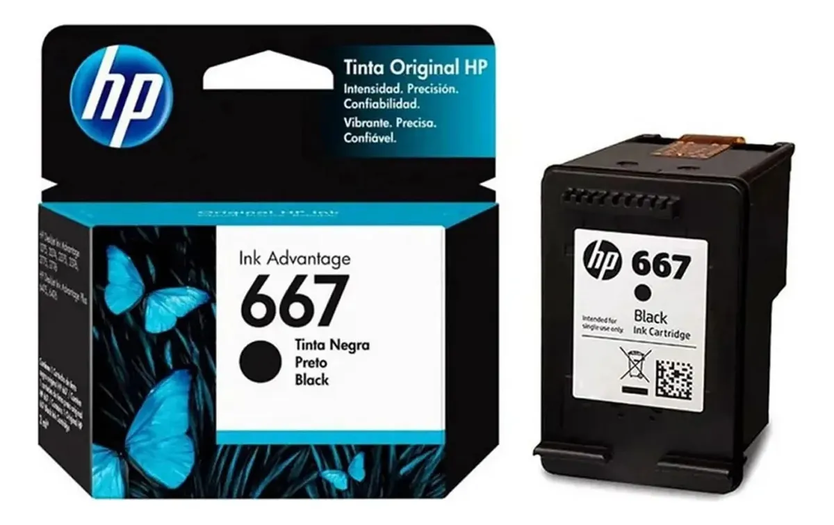Cartucho de tinta HP 667 negra (3YM79AL)