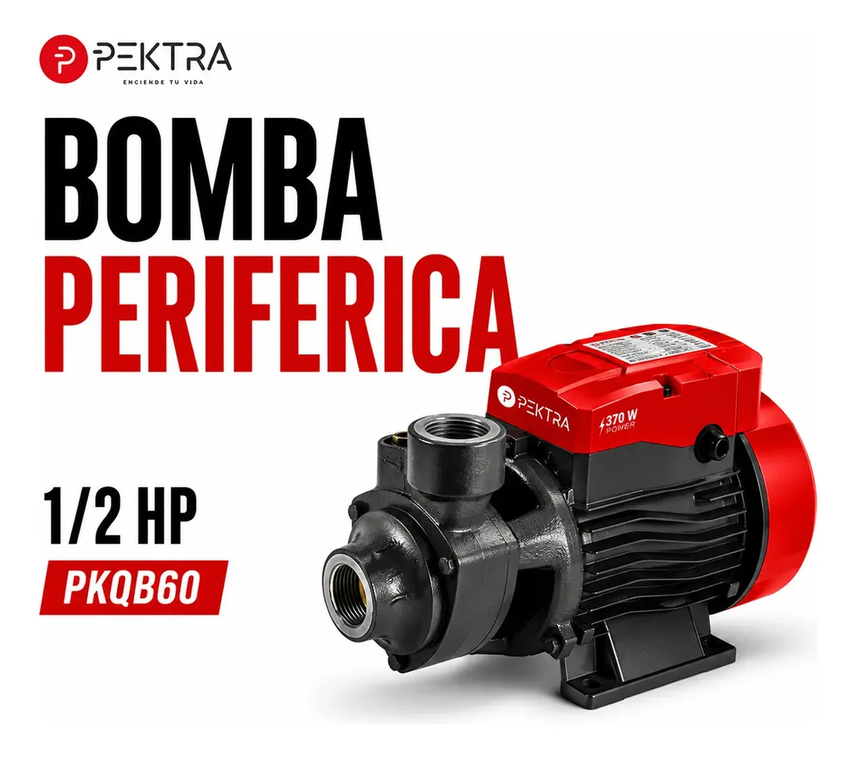 Bomba Periferica Agua Pektra 1/2hp Qb 60 Elevadora 20 Mts
