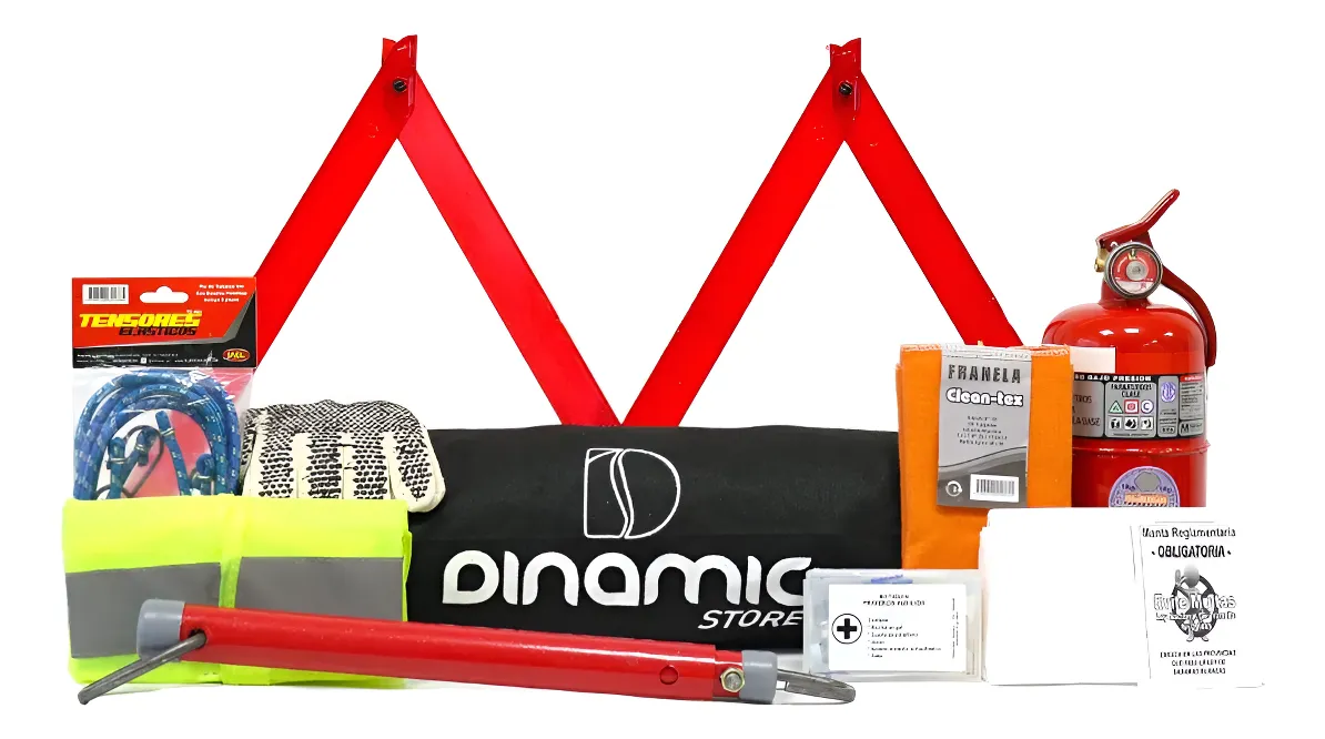 Kit Seguridad Auto 10 En 1 Chaleco Baliza Matafuego + Envio