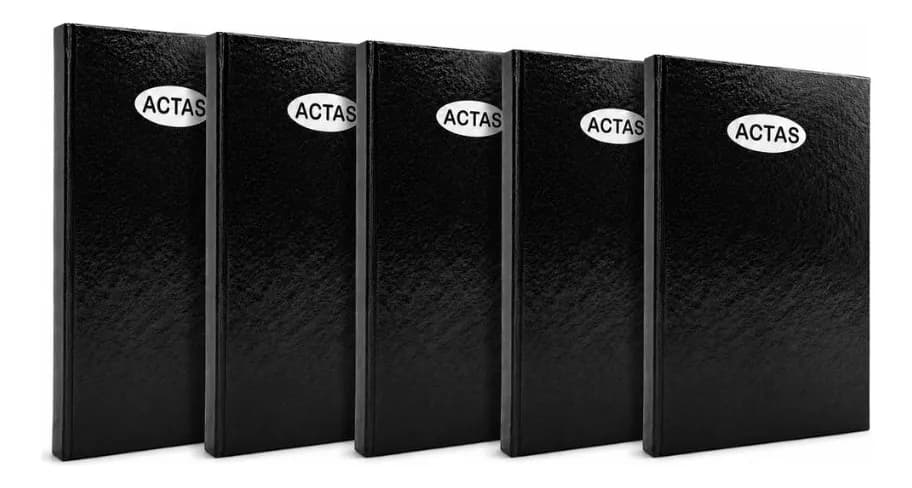 Combo 5 Libro De Actas Oficio 2 Manos 100 Hojas 200 Paginas Negro