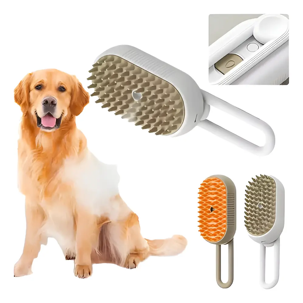 Cepillo A Vapor Recargable Talarpet Pelo Perros Y Gatos Blanco